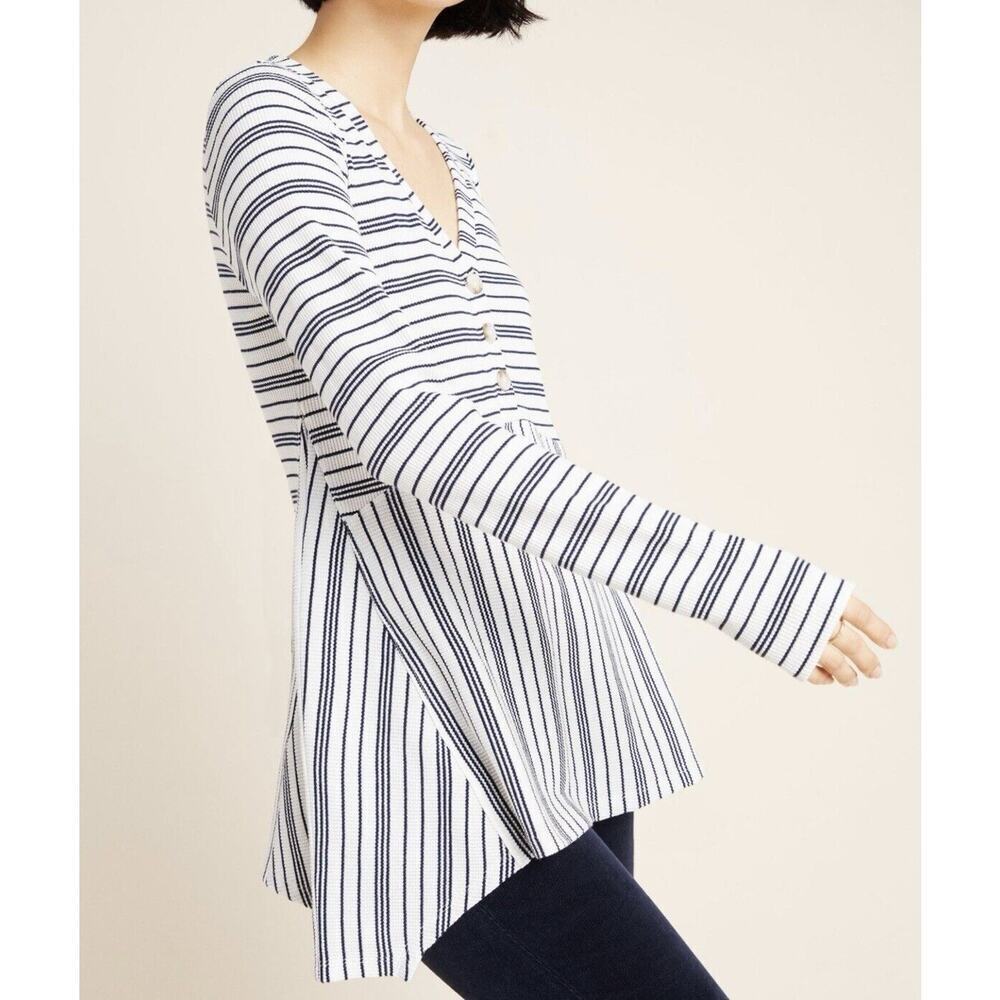 Anthropologie Women's Maeve Eliza Henley Babydoll Size L Navy Y2K Elena‎ Gilbert